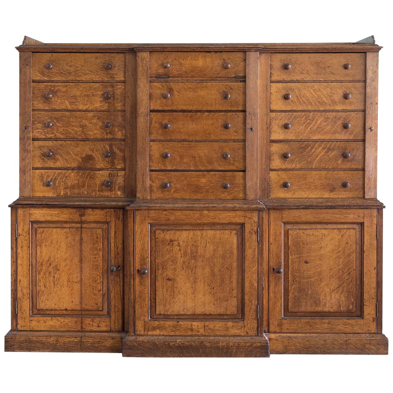 Late 19th Century Oak Wellington Cabinet