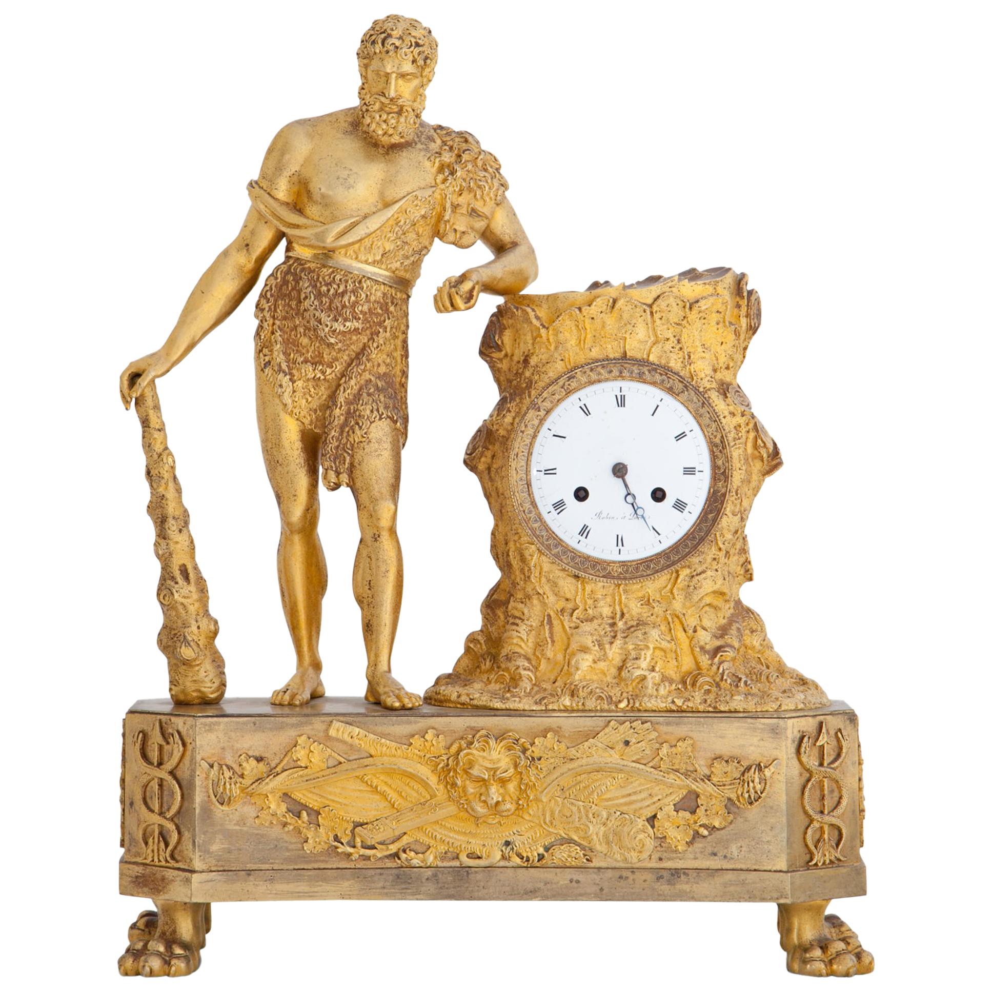 Empire Mantel Clock with Hercules, Paris. circa 1810