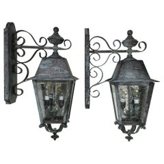 Pair of Solid Handcrafted Brass Wall Lanterns