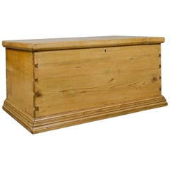 Antique Pine Trunk, English, Victorian, Blanket, Carriage Chest, Box, circa 1880