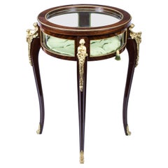 Retro Gorgeous Louis XVI Circular Rosewood Display Table