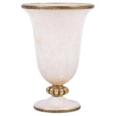 Art Deco Brass and Alabaster Urn Uplighter Lamp