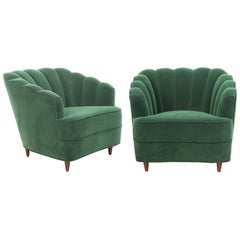Pair of Italian Lounge Chairs, 1950s