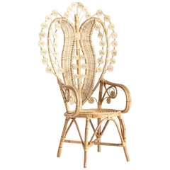 Rattan and Wicker Peacock Armchair
