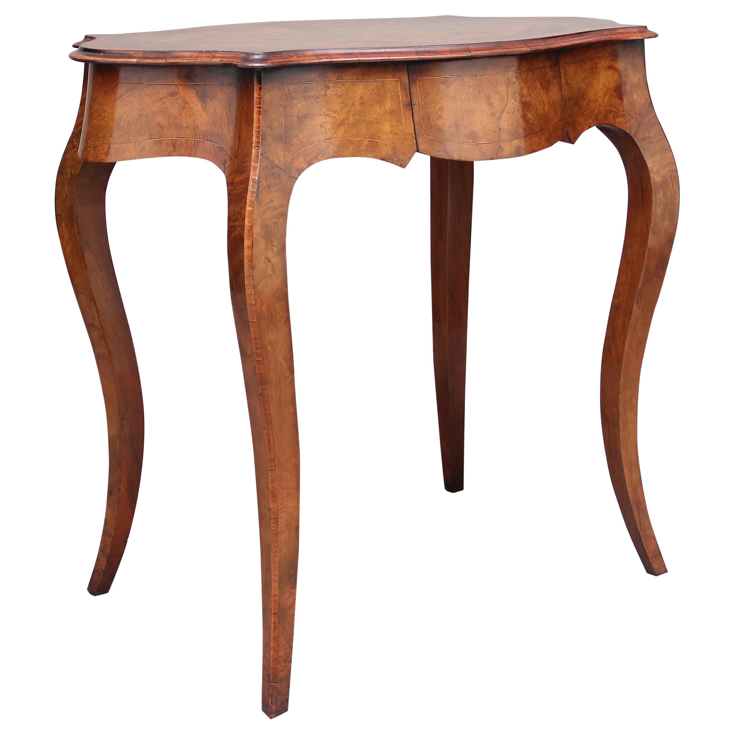 19th Century Walnut and Boxwood Line Centre Table