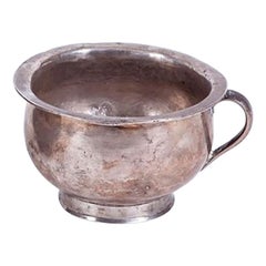 Antique 19th Century Bolivian Colonial Silver Urinal with Engraved Signature on Base