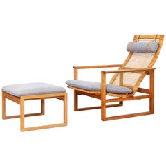 Lounge Chair by Børge Mogensen with Ottoman for Fredericia
