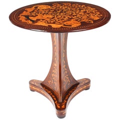 Antique Dutch Floral Marquetry Occasional Table, Late 18th Century