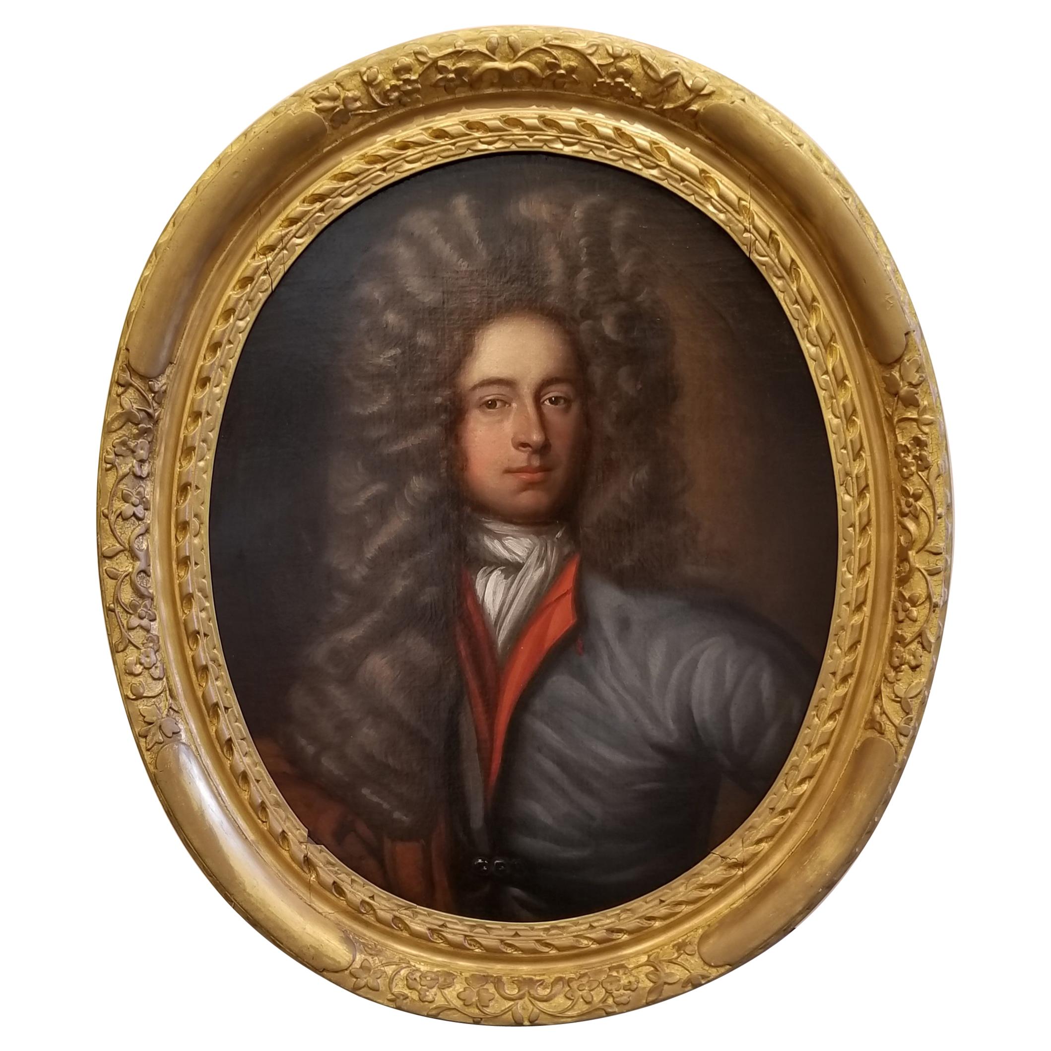 18th Century Painting of a Nobleman in Period Frame For Sale