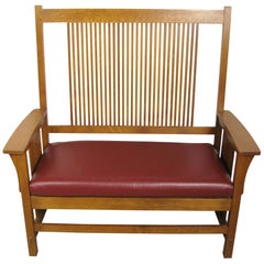 Used Stickley Mission Oak Arts & Crafts Settee Bench