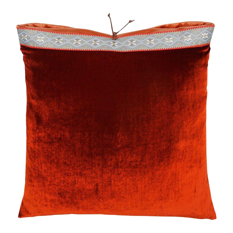 Silk Velvet Throw Pillow Raspberry For Sale at 1stDibs