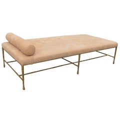 Bronze and Suede Day Bed or Coffee Table