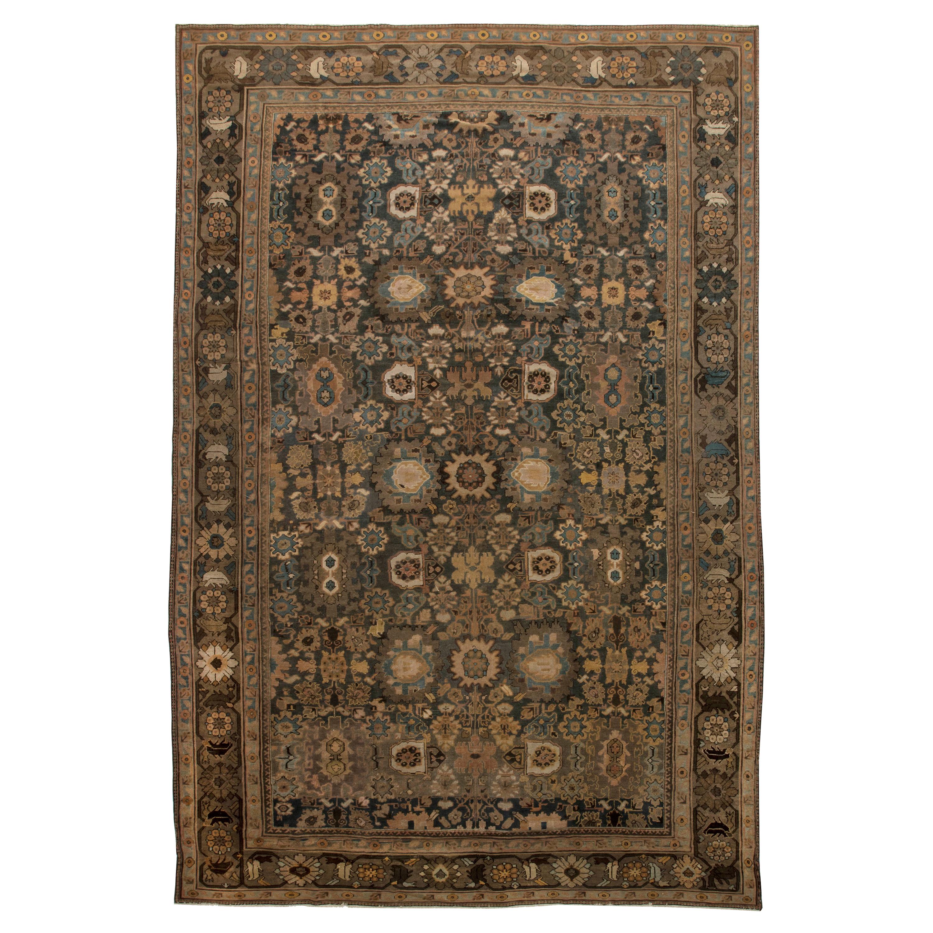 19th Century Persian Sultanabad Handmade Wool Rug
