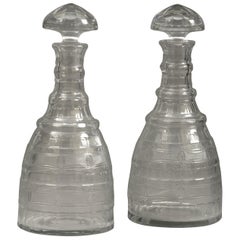 Pair of Regency Period Cut Glass Decanters
