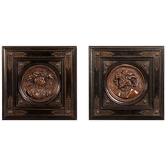 Two Antique Italian Renaissance Style Cameo Portraits, Italy, circa 1865