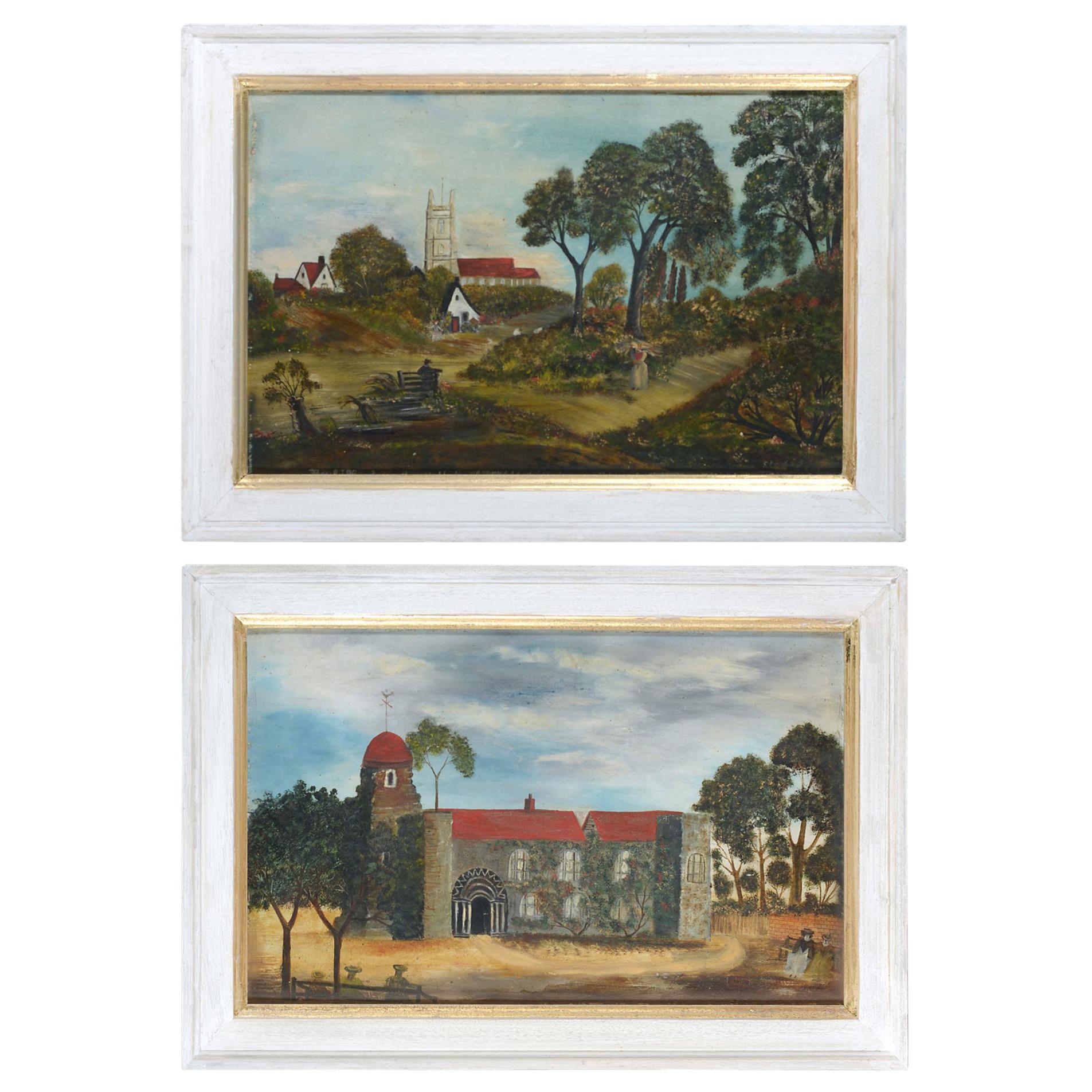 Pair of 19th Century Naive Landscapes