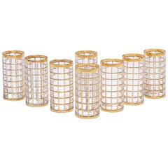 Vintage Imperial Glass Co. Toril de Oro Highball Glasses 22-Karat Gold, Set of 8