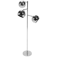 Koch & Lowy Floor Lamp with Three Articulating Globe Shades