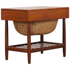 Mid-Century Modern Teak Sewing Table / Stand by Ejvind Johansson for Vitre, 1960