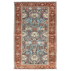 Colorful Antique Persian Malayer Rug with Expansive Blossom Design