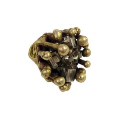 Pal Kepenyes Brutalist Bronze Ring with Pyrite