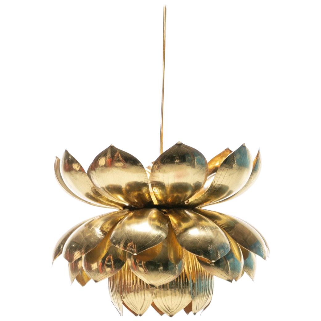 Large Brass Lotus Fixture by Feldman Lighting Company