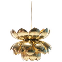 Large Brass Lotus Fixture by Feldman Lighting Company