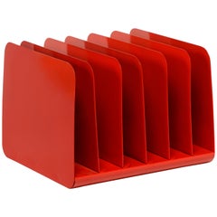 1960s Desktop File Organizer, Refinished in Red