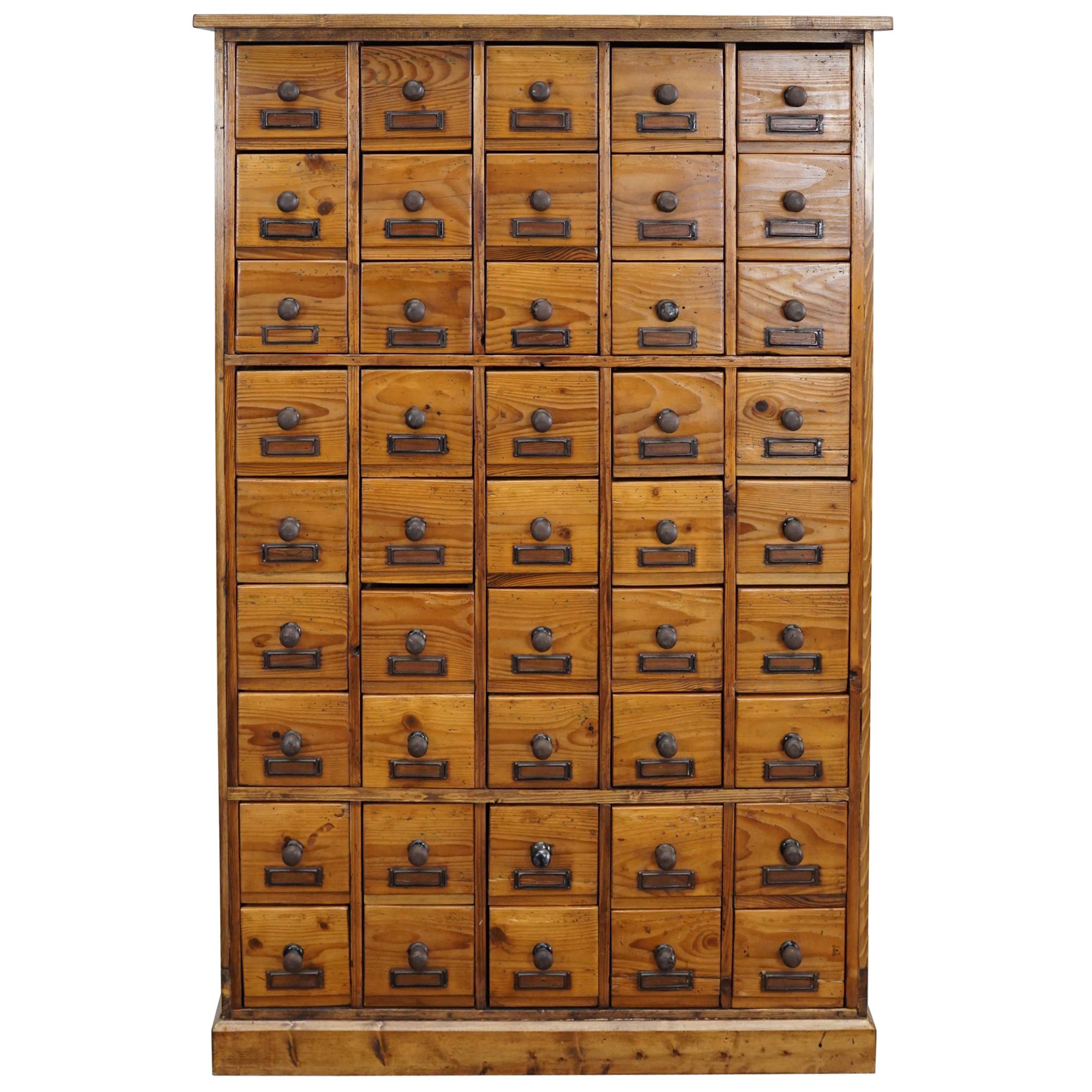 German Pine Apothecary Cabinet, 1930s