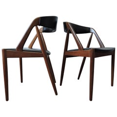 Model 31 Teak Chairs by Kai Kristiansen for Schou Andersen, 1960s, Set of 2