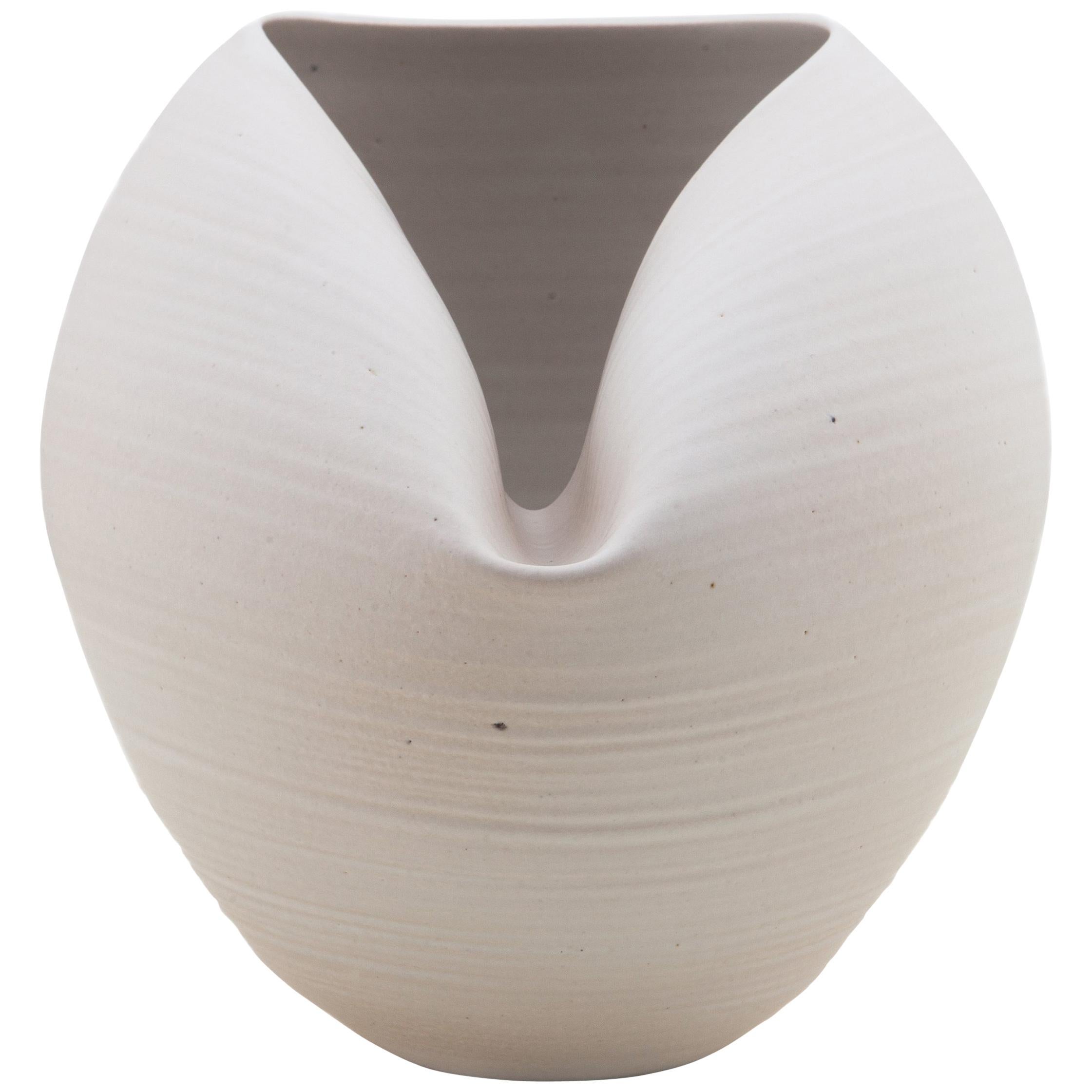 White Oval Form, Vase, Interior Sculpture or Vessel, Objet D'Art