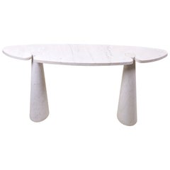 Angelo Mangiarotti Eros Console Table in White Carrara Marble