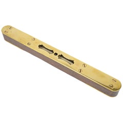 Antique Water Level Made of Wood, Brass and Glass