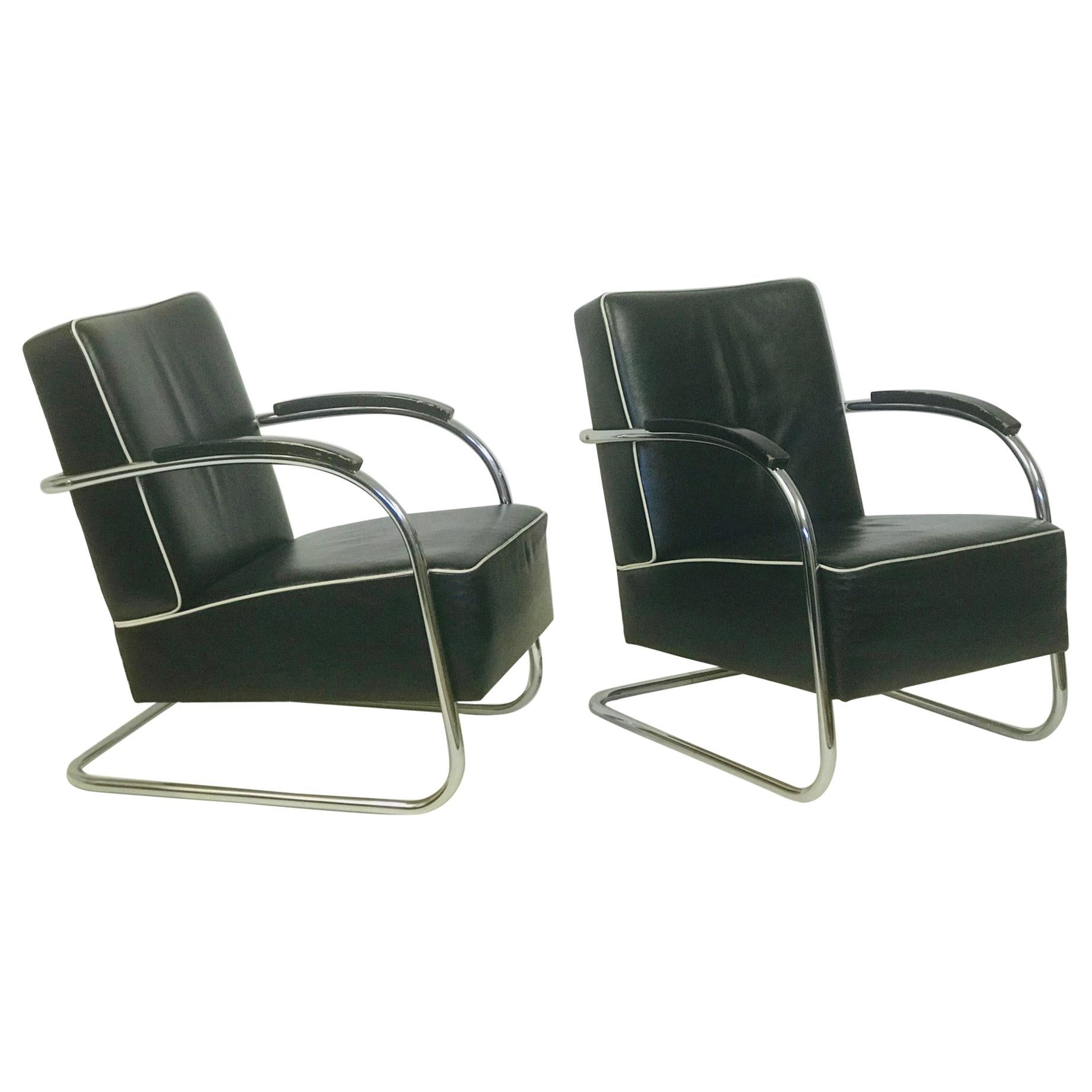 Set of Two Thonet Armchairs, "1930" For Sale