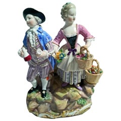 Meissen Figurines Cherubs Wine Growers Model C 60 by Acier Made circa 1870