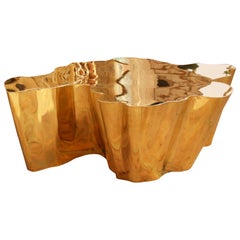 French Modern Gilded Brass Table