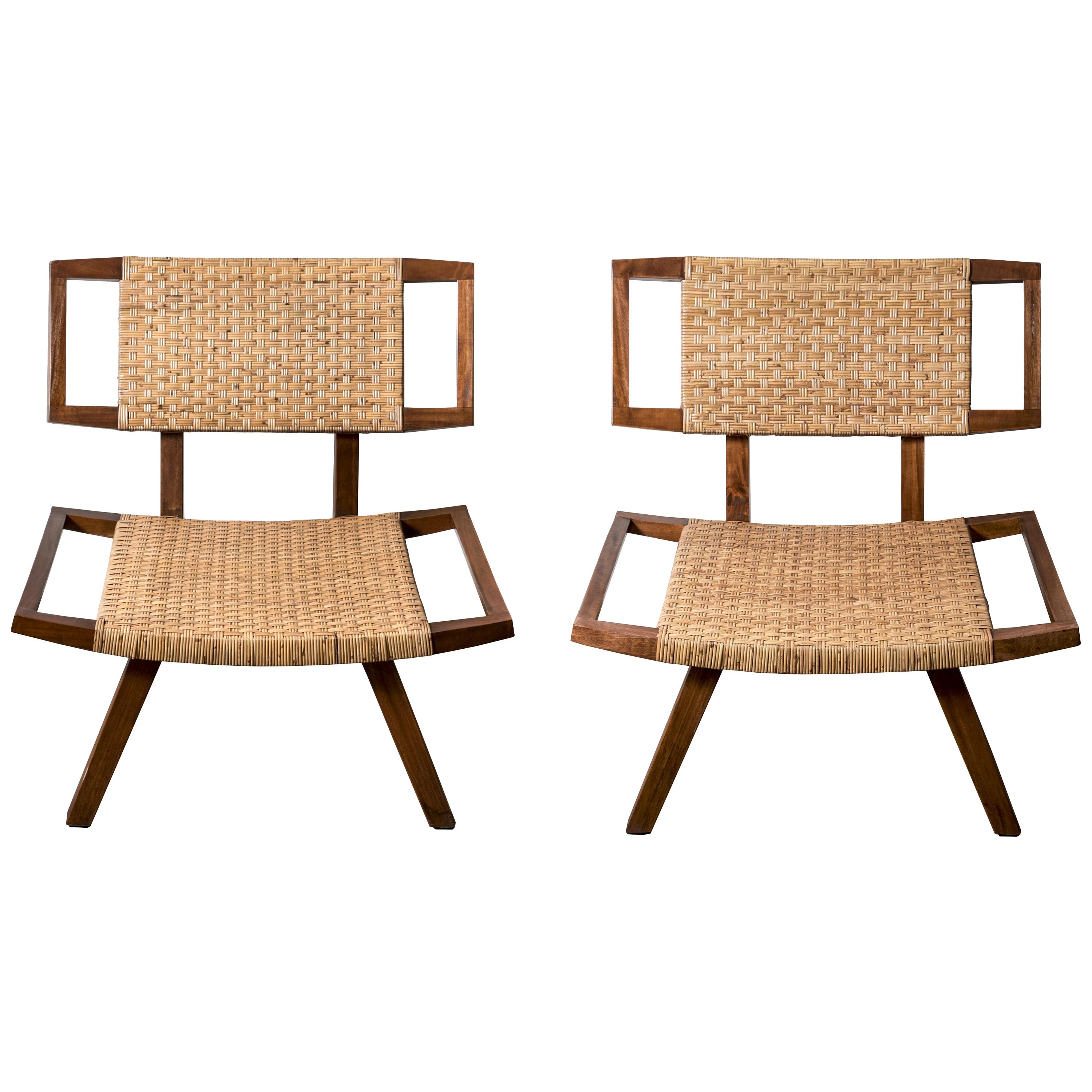 Pair of Slipper Chairs in the Style of Paul Laszlo