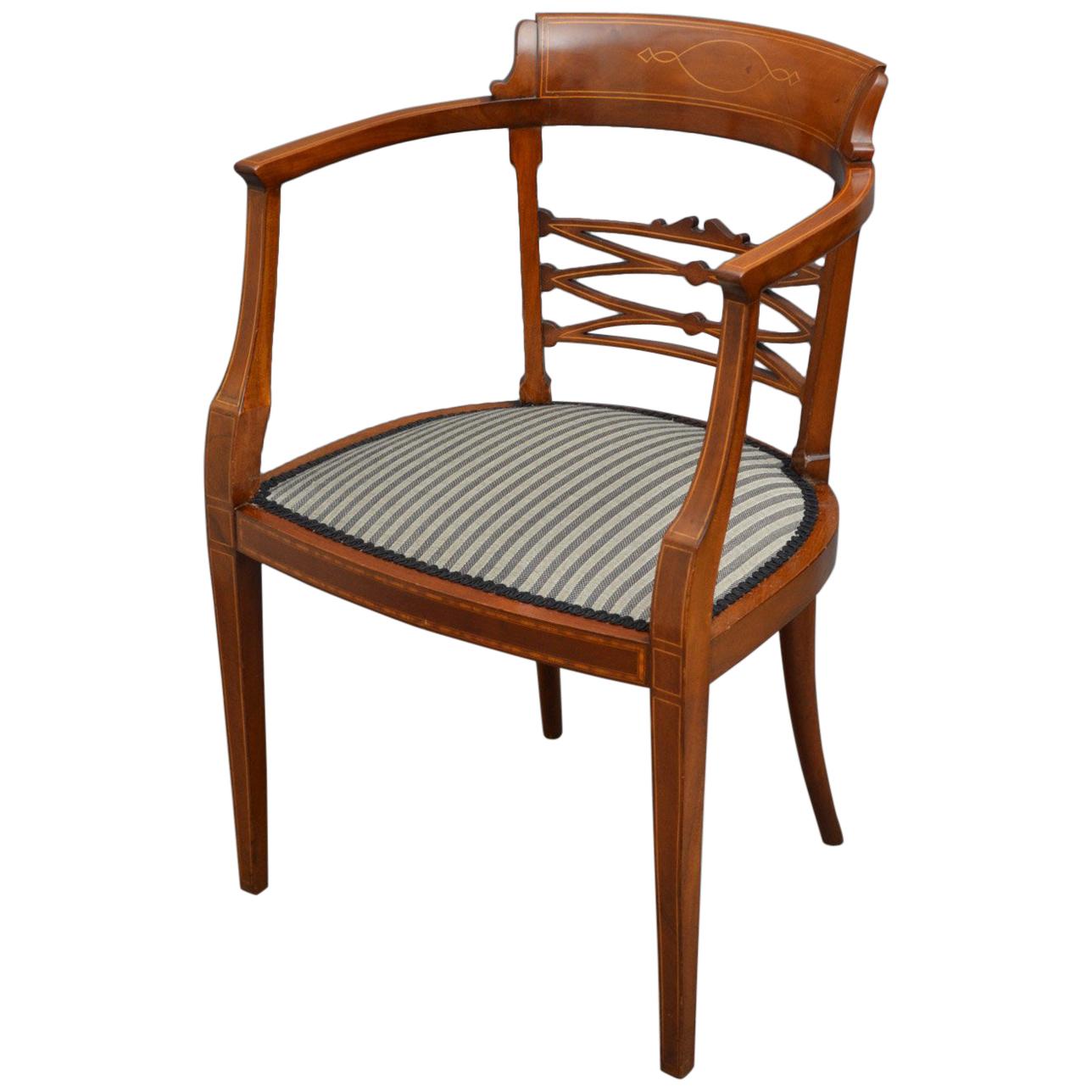 Edwardian Mahogany and Inlaid Chair