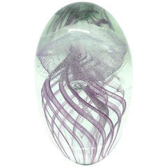 Beautiful Jelly Fish Murano Italian Art Glass Aquarium Paperweight
