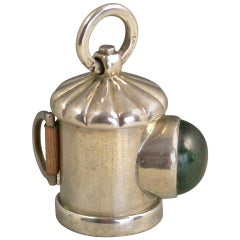 Antique Victorian Novelty Silver Policeman's Bullseye Lantern Tape Measure H W Dee, 1874