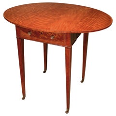18th Century Sheraton Satinwood Oval Pembroke Table