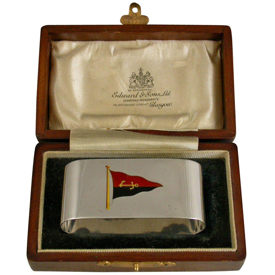 George V Scottish Yacht Club Presentation Silver Napkin Ring Birmingham, 1926 For Sale