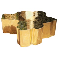 French Modern Gilded Brass Table
