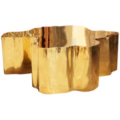 French Modern Gilded Brass Table