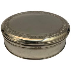Antique Edwardian English Silver Oval Box, 1908