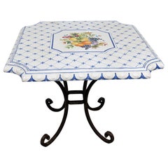 Signed Vintage Porcelain Top Table