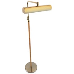1960s Brass Plated & Cane  Floor Lamp in the Style of Paavo Tynell