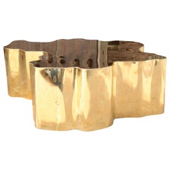 French Modern Gilded Brass Table