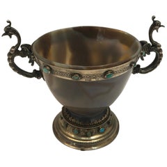 19th Century German Agate and Silver Cup