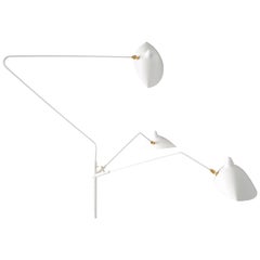 Standing Lamp with Three Arms in White by Serge Mouille